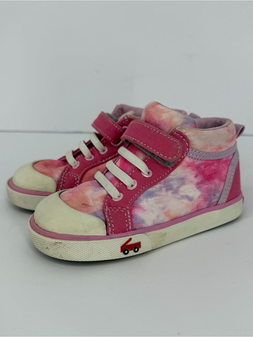 See Kai Run Peyton High Top in Pink Tie Dye Shoes Sneakers Little Girls 8